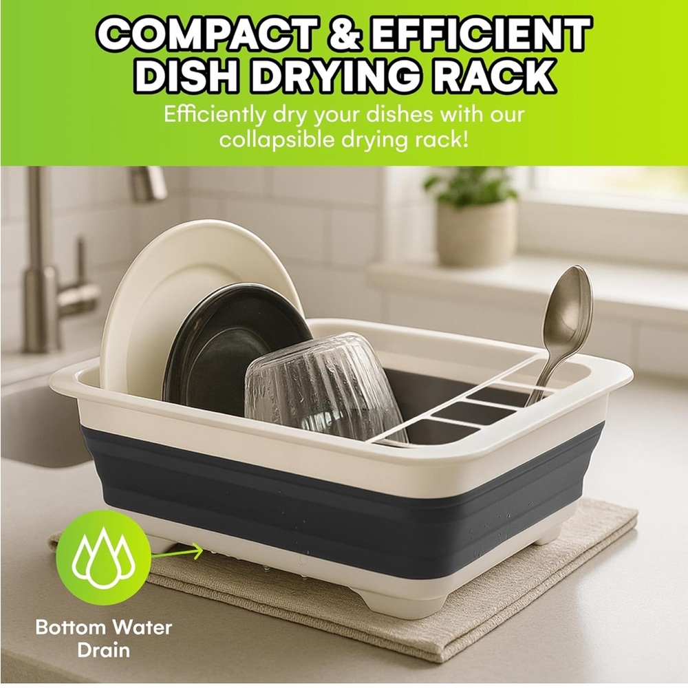 Collapsible Dish Drying Rack - for Kitchen, RV Camping Essentials -4.9"x14"x12" - Picture 3 of 6
